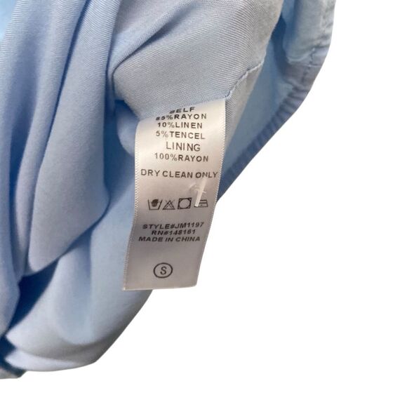 J.Marie Palmer Blue Dress with Floral Embroidery with Pockets in Size Small - Picture 11 of 11